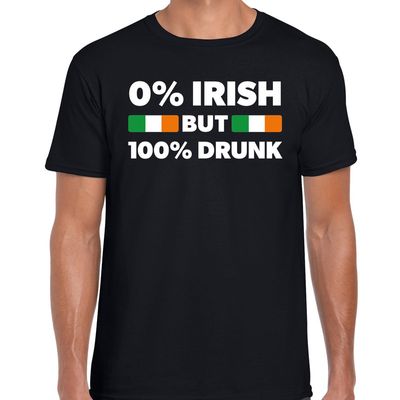 St. Patricks day not Irish but drunk t-shirt zwart voor heren