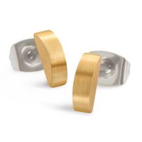 Boccia 05058-02 Oorknoppen titanium goud- en zilverkleurig 8 x 6 mm