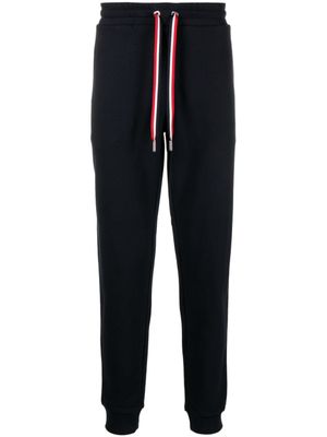 Moncler pantalon de jogging Tricolour Accent en coton - Bleu