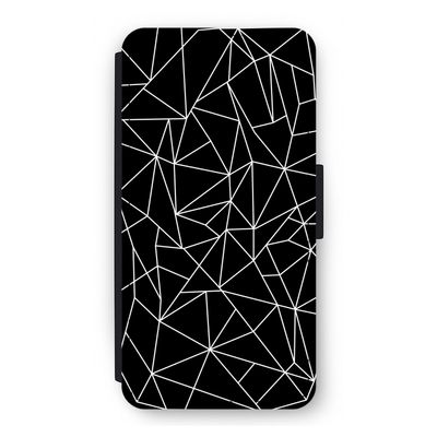 Geometrische lijnen wit: iPhone 12 Pro Flip Hoesje
