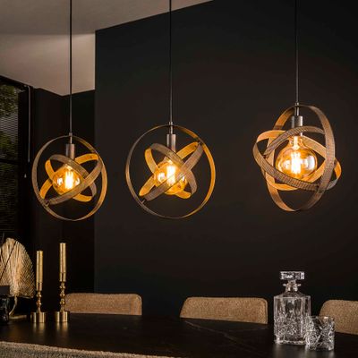 LifestyleFurn Hanglamp 'Brando' 3-lamps, kleur Artic Zwart