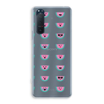 Smiley watermeloenprint: Sony Xperia 5 II Transparant Hoesje