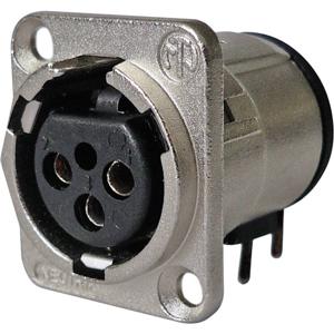 Neutrik NC3FD-H-0 XLR-connector Flensbus, contacten haaks Aantal polen: 3 Zilver 1 stuk(s)