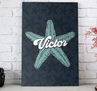Gepersonaliseerde canvas schilderij Zeester bluetones
