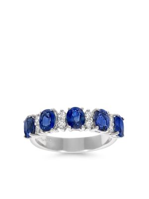 LEO PIZZO bague Eternity en or blanc 18ct ornée d'émeraudes - Argent