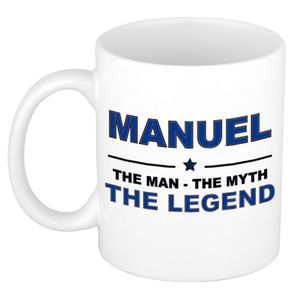 Naam cadeau mok/ beker Manuel The man, The myth the legend 300 ml   -