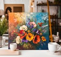 Bloemen boeket Canvas schilderij kunst
