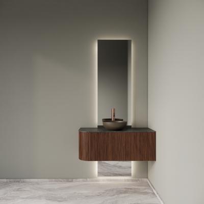 Badkamermeubelset Gliss Design Alluro 100 cm Rechts Walnut