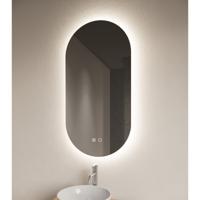 Badkamerspiegel Orion | 100x50 cm | Ovaal | Indirecte LED verlichting | Touch button | Met spiegelverwarming