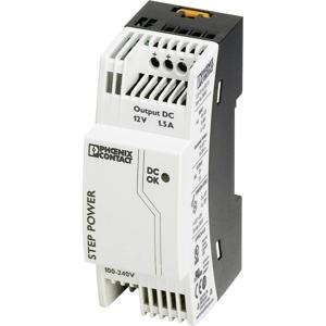 Phoenix Contact STEP-PS/1AC/12DC/1.5 DIN-rail netvoeding 12 V/DC 1.65 A 18 W Aantal uitgangen: 1 x Inhoud: 1 stuk(s)