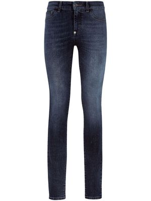 Philipp Plein legging à effet délavé - Bleu