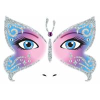 Gezicht stickers Vlinder - 1 vel - zelfklevend - carnaval verkleden
