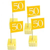 50x stuks Gouden cocktailprikkers 50 jaar getrouwd
