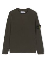 Stone Island Junior pull en laine vierge à patch Compass - Vert - thumbnail