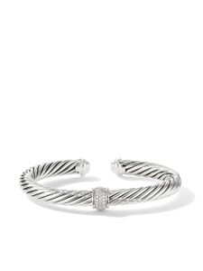 David Yurman bracelet Cable Classics en argent sterling serti de diamants