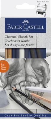 Faber Castell fc-114002 houtskoolset faber-castell 7-delig