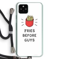 Fries before guys: Pixel 5a 5G Transparant Hoesje met koord