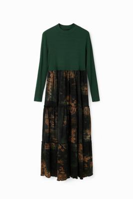 Gecombineerde midi-jurk - GREEN - M