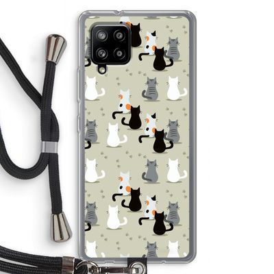 Katten: Samsung Galaxy A42 5G Transparant Hoesje met koord