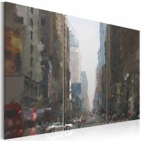 Schilderij - New York in de regen , 3 luik - thumbnail