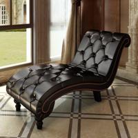 Chaise longue kunstleer bruin