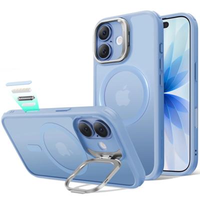 iPhone 17 Classic Hybrid Magnetic Case (Camera Control, Stash Stand) - Frosted Light Blue