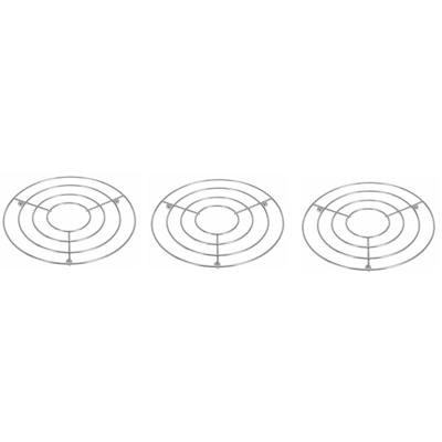 Excellent Houseware Onderzetter - 3x - zilver - metaal - Dia 20 cm - rond - pannenonderzetter