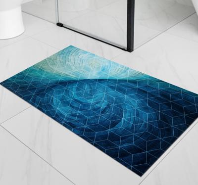 Abstracte blauwe achtergrond vinyl tapijt Badkamer