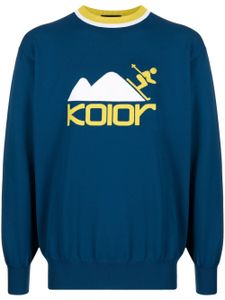 Kolor pull à logo intarsia - Noir