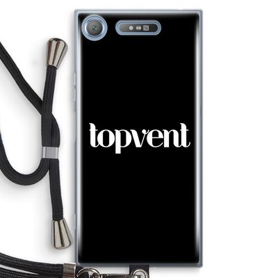 Topvent Zwart: Sony Xperia XZ1 Transparant Hoesje met koord