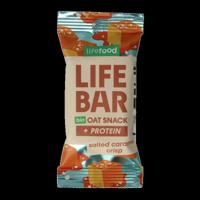 Lifefood Lifebar oatsnack proteine salted caramel crisp bio 40 Gram