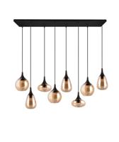 Trio 8-lichts hanglamp Lumina met amber glas 317000813 - thumbnail