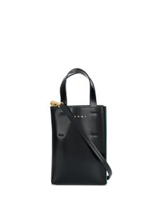 Marni mini sac cabas à logo imprimé - Noir