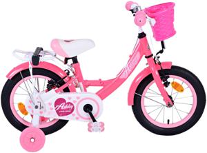 Volare Ashley Kinderfiets - Meisjes - 14 inch - Roze/Rood - Twee Handremmen