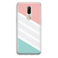 Strepen pastel: OnePlus 6 Transparant Hoesje