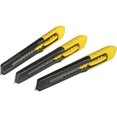 Stanley afbreekmes sm 9mm, 3 stuks mes (geel/zwart)
