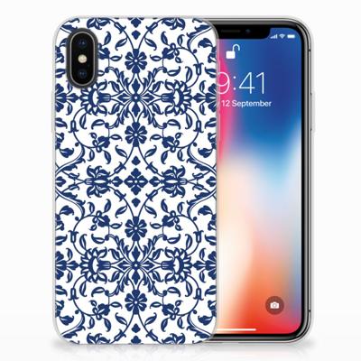 Apple iPhone X | Xs | TPU Case | Flower Blue