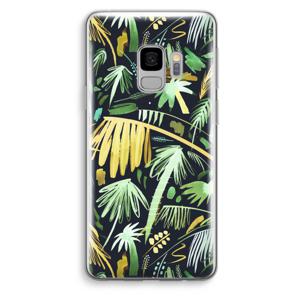 Tropical Palms Dark: Samsung Galaxy S9 Transparant Hoesje