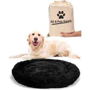 All 4 Pets Supply® Hondenmand donut - Maat XL - Geschikt voor honden tot 100 cm - Hondenkussen - Zwart