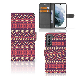 Samsung Galaxy S21 FE Telefoon Hoesje Aztec Paars