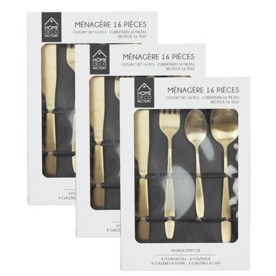 Bestekset Tableware Collection - 48 delig - goud - RVS - 12 personen