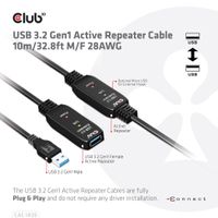 club3D USB-kabel USB 3.2 Gen1 (USB 3.0 / USB 3.1 Gen1) 10.00 m Zwart CAC-1405 - thumbnail