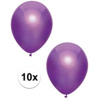 Feest ballonnen - metallic paars - 10x stuks - 30 cm - verjaardag versiering