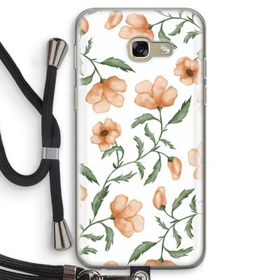 Peachy flowers: Samsung Galaxy A5 (2017) Transparant Hoesje met koord