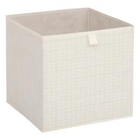 Opbergbox kastmand - beige/tweed - 31 x 31 x 31 cm - opbergers