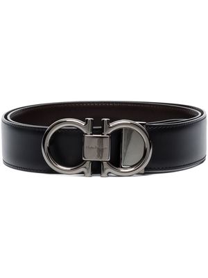 Ferragamo ceinture Gancini en cuir - Noir