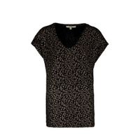 Garcia T-shirt met panterprint en glitters zwart - thumbnail