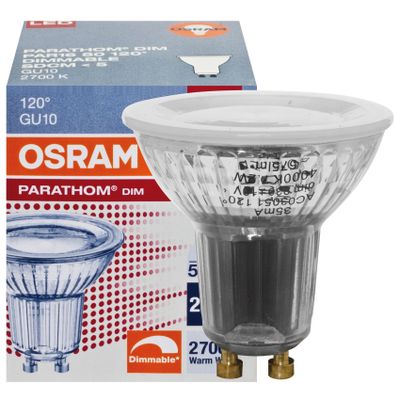 LED GU10 7.9W 650lm 2700K Osram Parathom PAR16 827 120° dimbaar