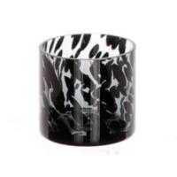 HBX Natural Living Theelichthouder panterglas ø8xh8cm grijs