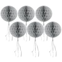 8x stuks decoratie honeycomb bol zilver 30 cm van papier